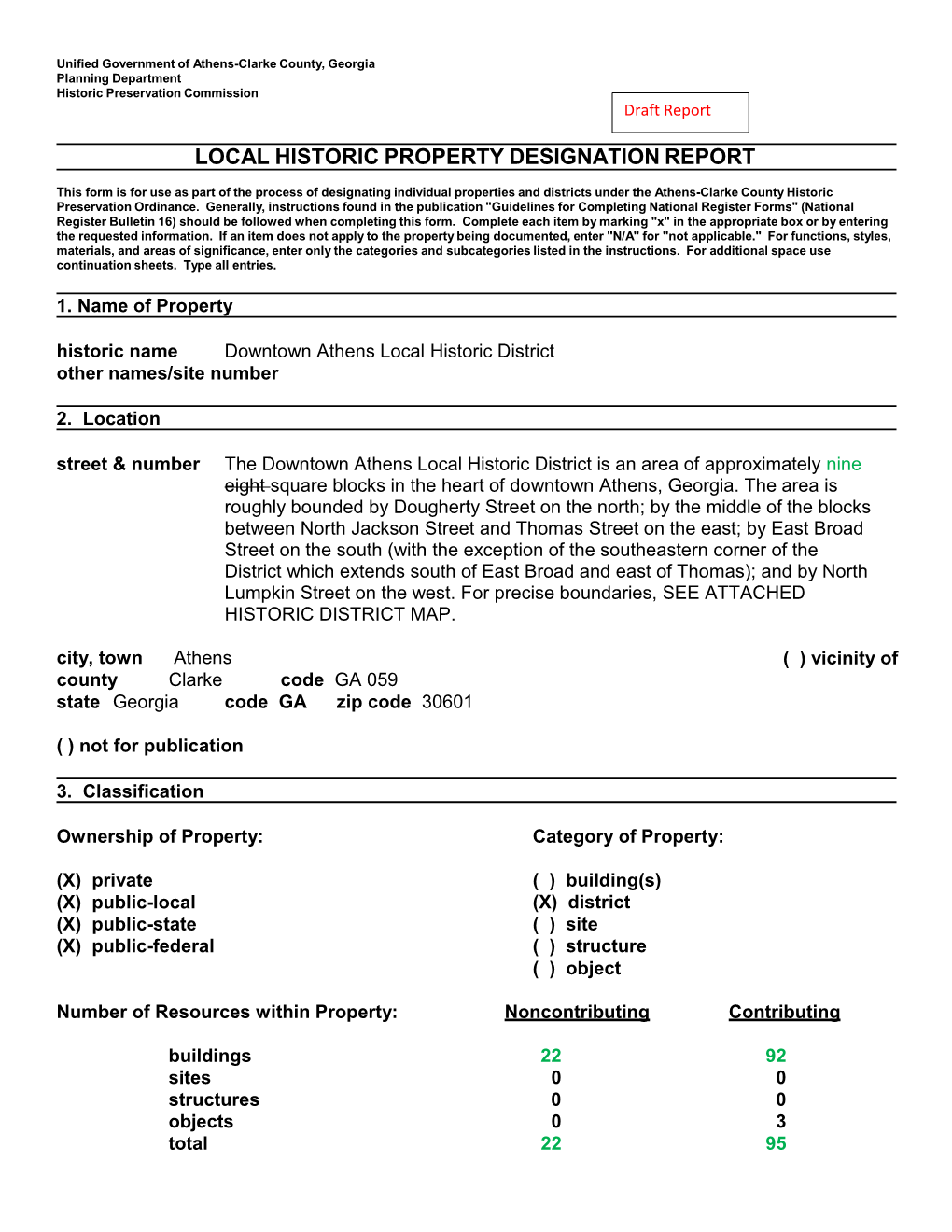 Local Historic Property Designation Report