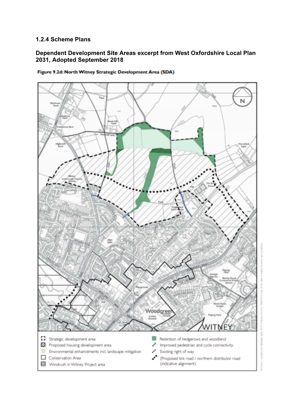 1.2.4 Scheme Plans Dependent Development Site Areas Excerpt from West Oxfordshire Local Plan 2031, Adopted September 2018