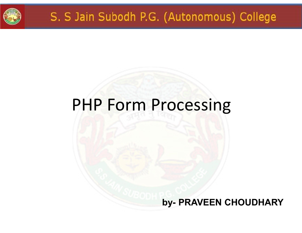 PHP Form Processing