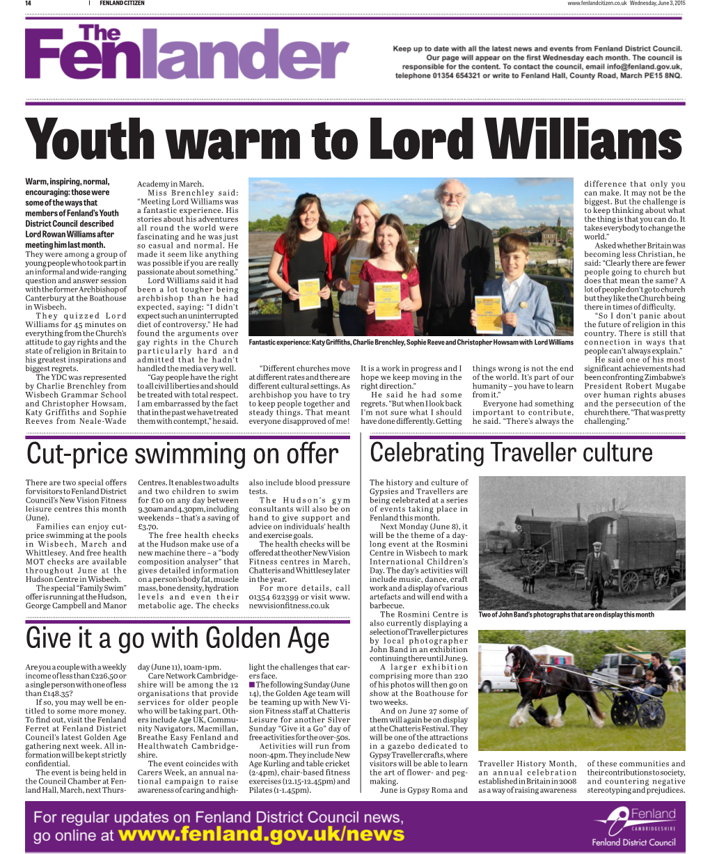 Youth Warm to Lord Williams Warm, Inspiring, Normal, Academy in March