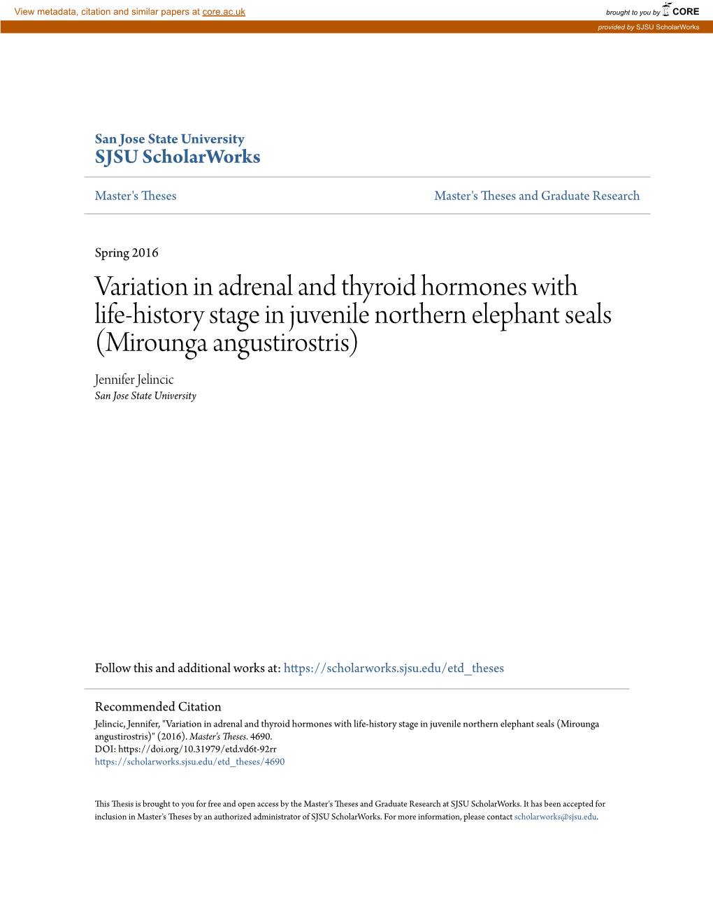 Variation in Adrenal and Thyroid Hormones with Life-History