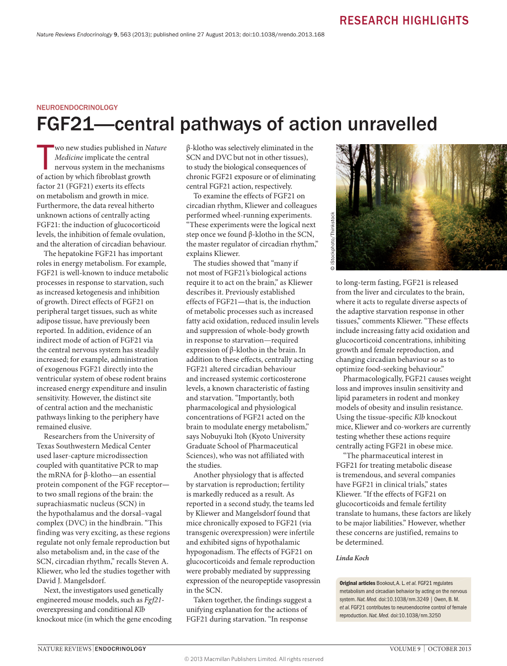 FGF21—Central Pathways of Action Unravelled