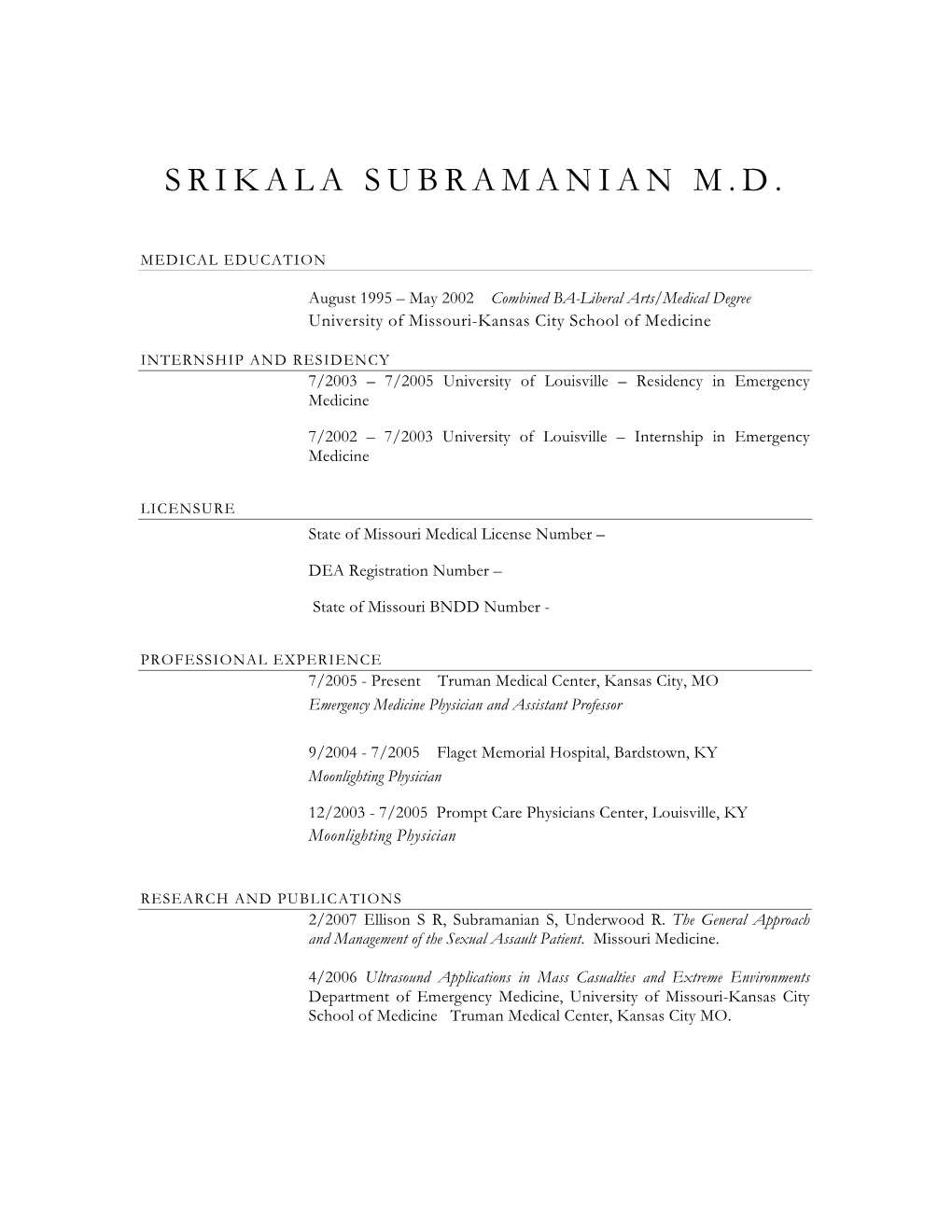 Srikala Subramanian M.D