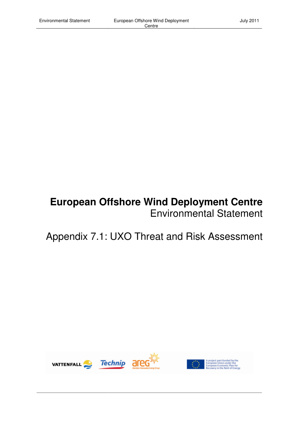 Appendix 7.1 UXO Threat and Risk Assessment