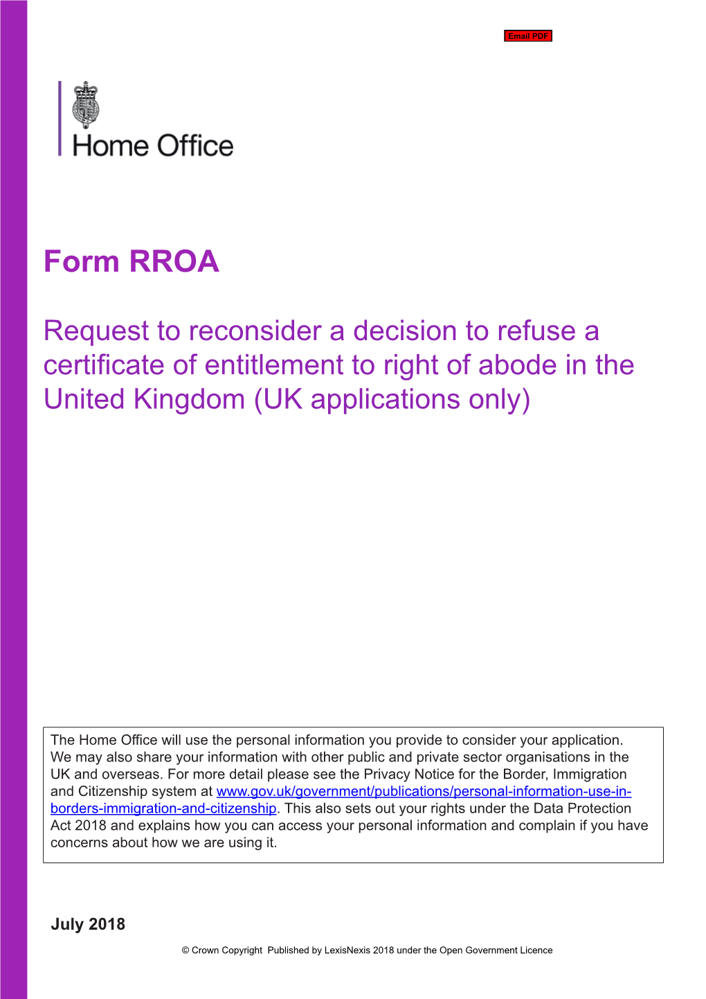 Request to Reconsider a Decision to Refuse a Certificate of Entitlement to Right of Abode in the United Kingdom (UK Applications Only)