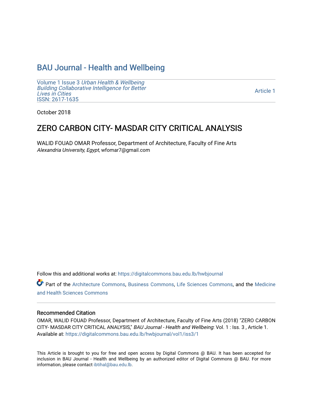 Zero Carbon City- Masdar City Critical Analysis