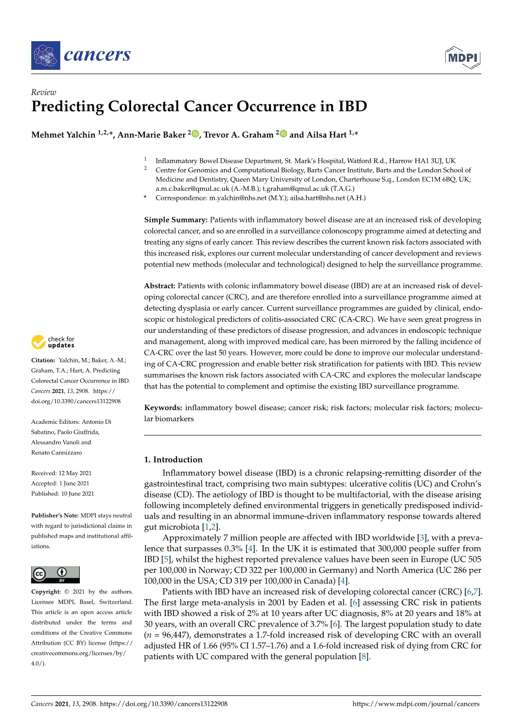 Predicting Colorectal Cancer Occurrence in IBD