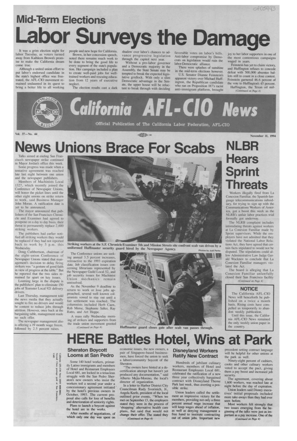 News Unions B3race For..Scabs NLBR Talks Aimed at Ending San Fran- Cisco's Newspaper Strike Continued in Mayor Jordan's Office This Week