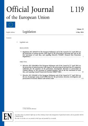 Official Journal L 119 of the European Union