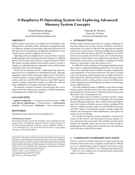 A Raspberry Pi Operating System for Exploring Advanced Memory System Concepts