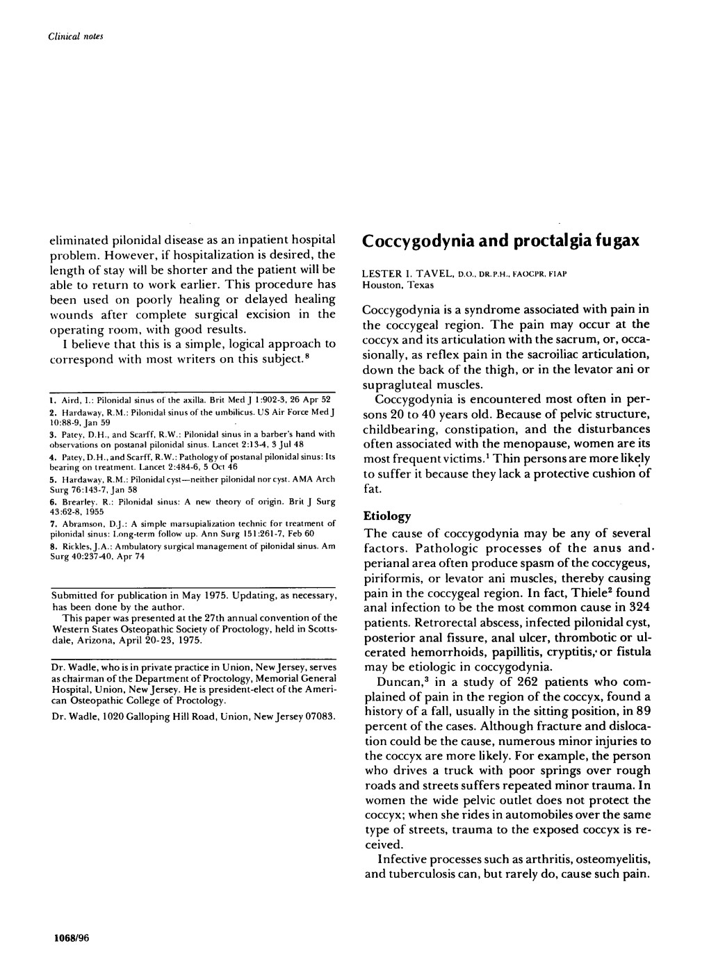 Coccygodynia and Proctalgia Fugax Problem