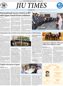 International Soccer Match at JIU Aids Japan-South Korea Relations