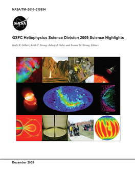 GSFC Heliophysics Science Division 2009 Science Highlights