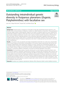 Outstanding Intraindividual Genetic Diversity in Fissiparous