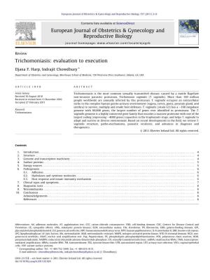 Trichomoniasis: Evaluation to Execution European Journal Of