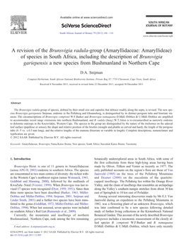 A Revision of the Brunsvigia Radula-Group