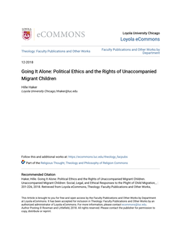 Political Ethics and the Rights of Unaccompanied Migrant Children