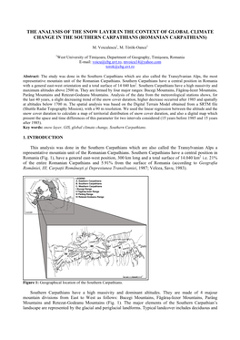 The Analysis of the Snow Layer in the Context of Global Climate Change in the Southern Carpathians (Romanian Carpathians)