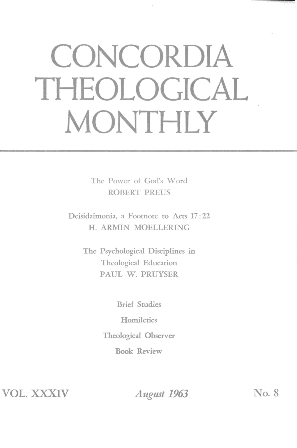 Concordia Theological Monthly