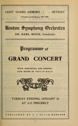 Boston Symphony Orchestra Concert Programs, Season 27,1907-1908, Trip