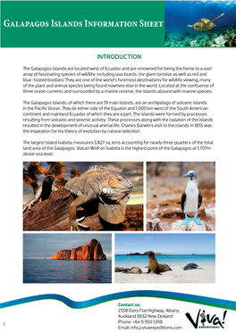 Galapagos Information Sheet