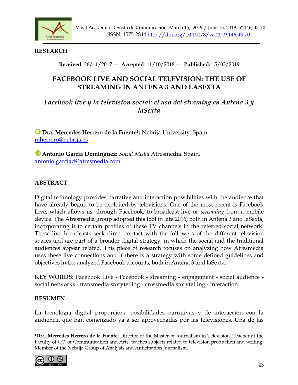 The Use of Streaming in Antena 3 and Lasexta