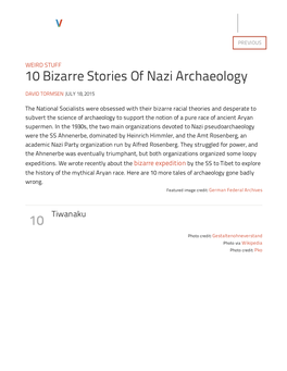 10 10 Bizarre Stories of Nazi Archaeology
