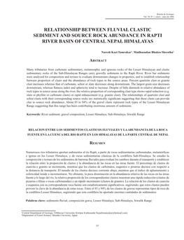 Relationship Between Fluvial Clastic Sediment and Source Rock Abundance in Rapti River Basin of Central Nepal Himalayas