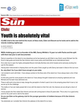 Youth Is Absolutely Vital