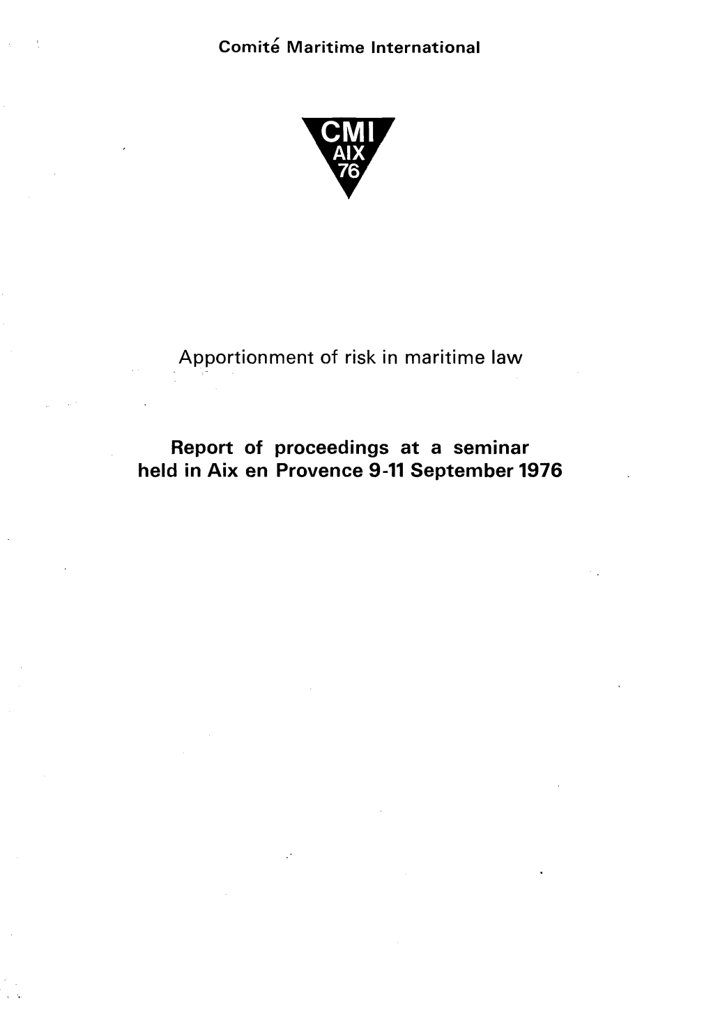 1976 Apportionment of Risk In