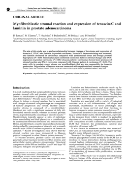 Myofibroblastic Stromal Reaction and Expression of Tenascin-C and Laminin in Prostate Adenocarcinoma