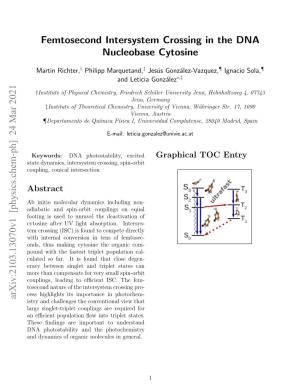 Femtosecond Intersystem Crossing in the DNA Nucleobase Cytosine