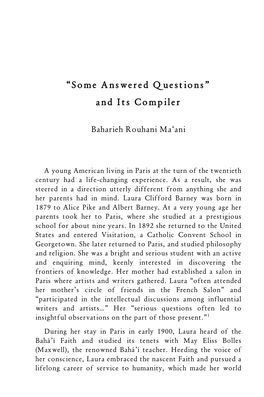 “Some Answered Questions” and Its Compiler