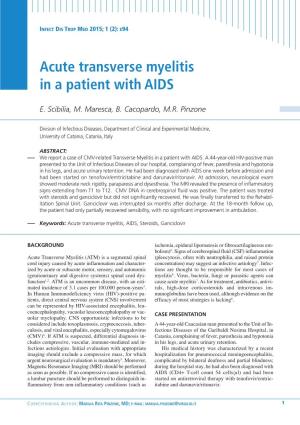 Acute Transverse Myelitis in a Patient with AIDS