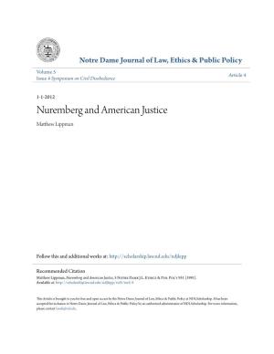 Nuremberg and American Justice Matthew Lippman