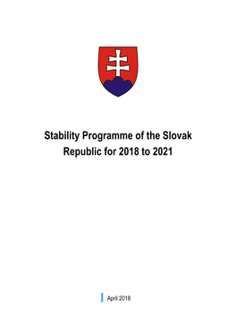 Stability Programme of the Slovak Republic for 2018 to 2021