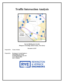 FY 2018 Salem County Traffic Intersection Analysis