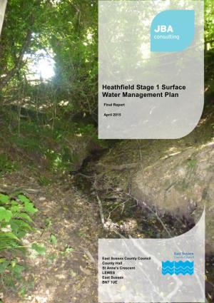 Heathfield Stage 1 Surface Water Management Plan