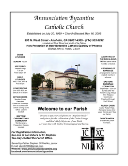 Annunciation Bulletin 8-12-18