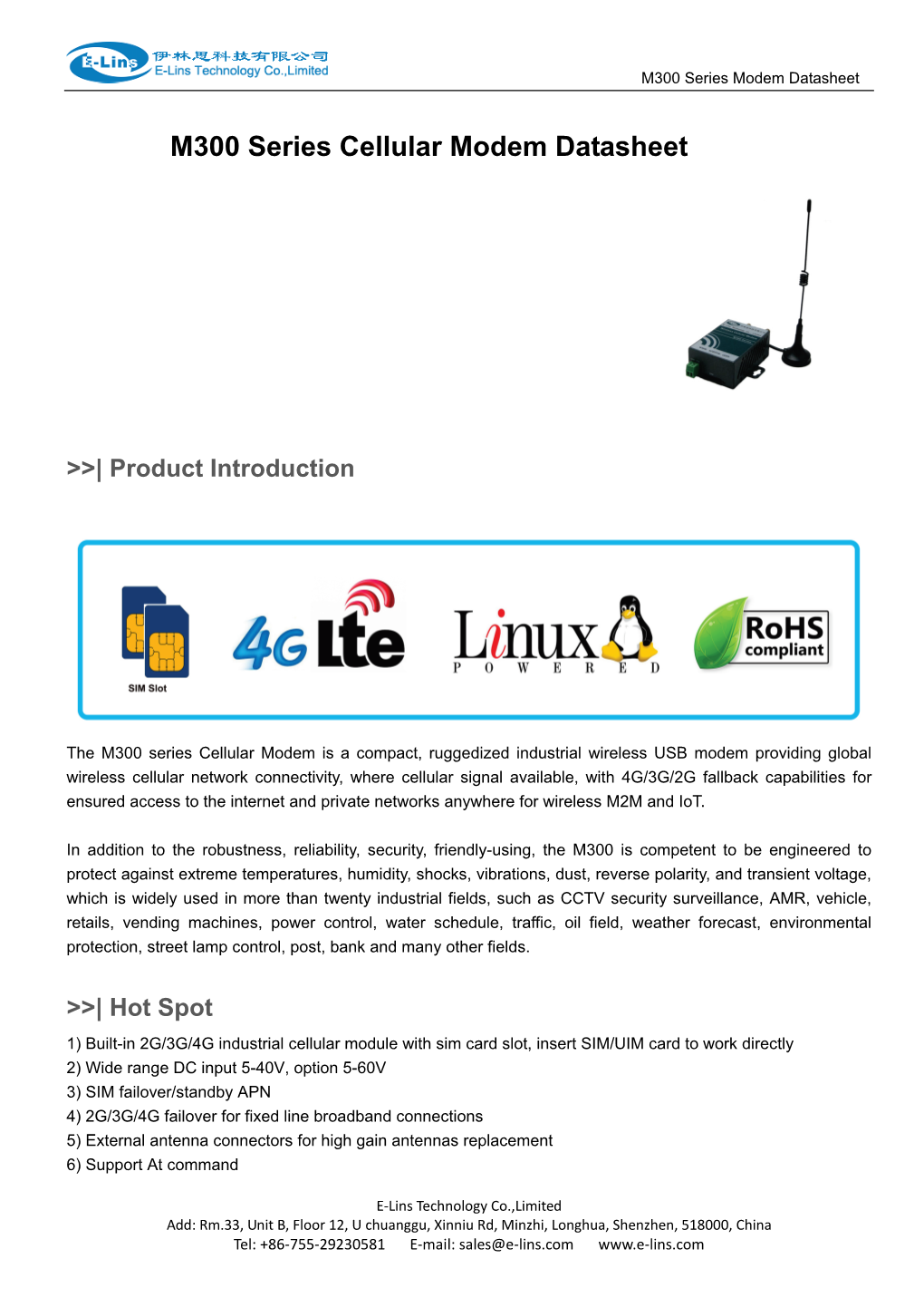 M300 Series Modem Datasheet