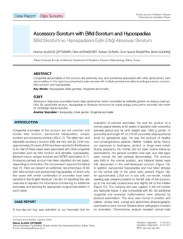 Accessory Scrotum with Bifid Scrotum and Hypospadias Bifid Skrotum Ve Hipospadiasın Eşlik Ettiği Aksesuar Skrotum