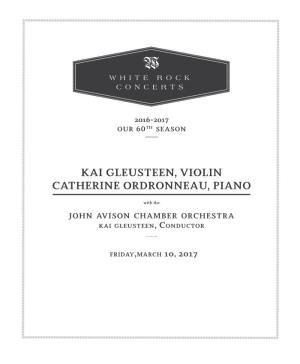 Kai Gleusteen, Violin Catherine Ordronneau, Piano