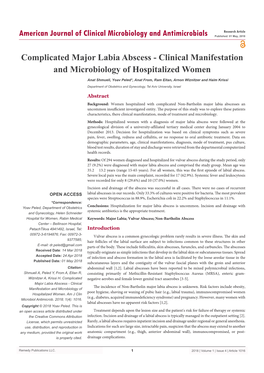 Complicated Major Labia Abscess - Clinical Manifestation and Microbiology of Hospitalized Women