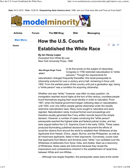 How the U.S. Courts Established the White Race