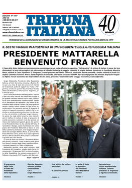 Presidente Mattarella Benvenuto Fra