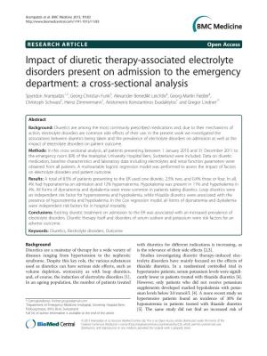 Impact of Diuretic Therapy-Associated Electrolyte Disorders Present On