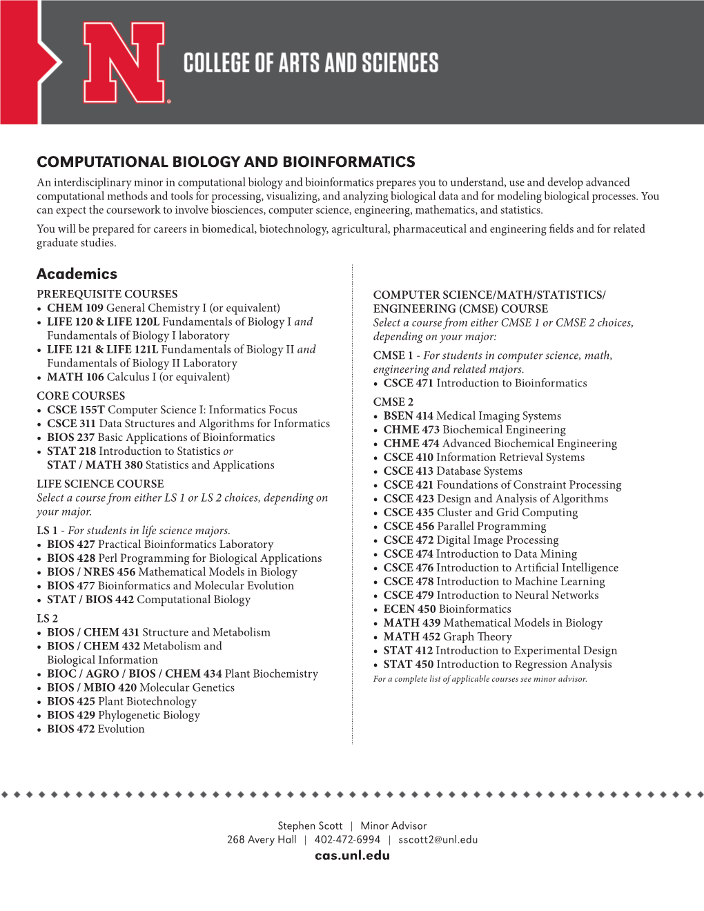 COMPUTATIONAL BIOLOGY and BIOINFORMATICS Academics