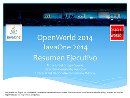 Openworld 2014 Javaone 2014