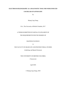 Electrocochleography As a Diagnostic Tool for Noise-Induced