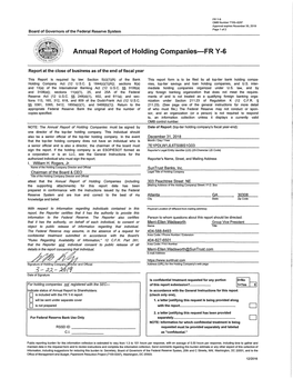 Annual Report of Holding Companies-FR Y-6